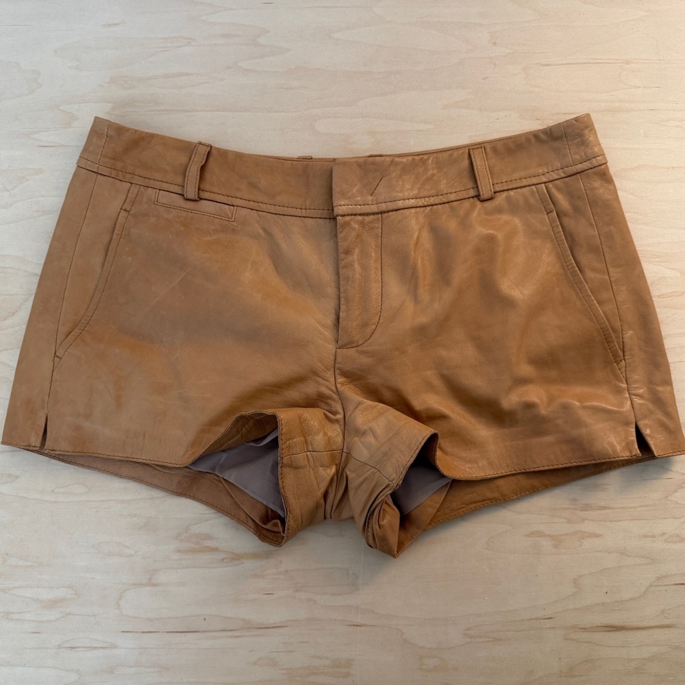 NWOT 100% Leather Vince Shorts
